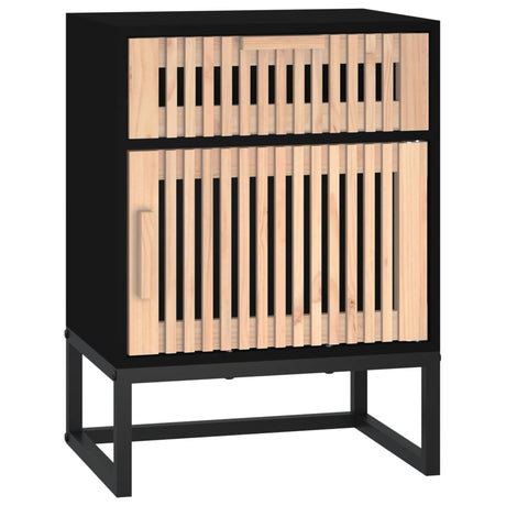 Vidaxl nachtkastje 40x30x55,5 cm bewerkt hout en ijzer zwart