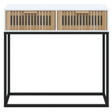 Vidaxl wandtafel 80x30x75 cm bewerkt hout en ijzer wit