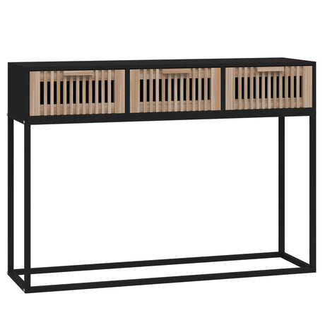 Vidaxl wandtafel 105x30x75 cm bewerkt hout en ijzer zwart