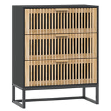 Vidaxl dressoir 60x30x75 cm bewerkt hout zwart