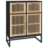 Vidaxl dressoir 60x30x75 cm bewerkt hout zwart