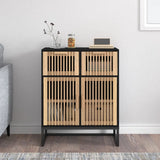 Vidaxl dressoir 60x30x75 cm bewerkt hout zwart