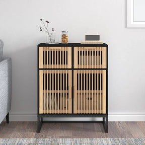 Vidaxl dressoir 60x30x75 cm bewerkt hout zwart