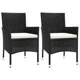 Vidaxl tuinstoelen met kussens 2 st. zwart poly rattan