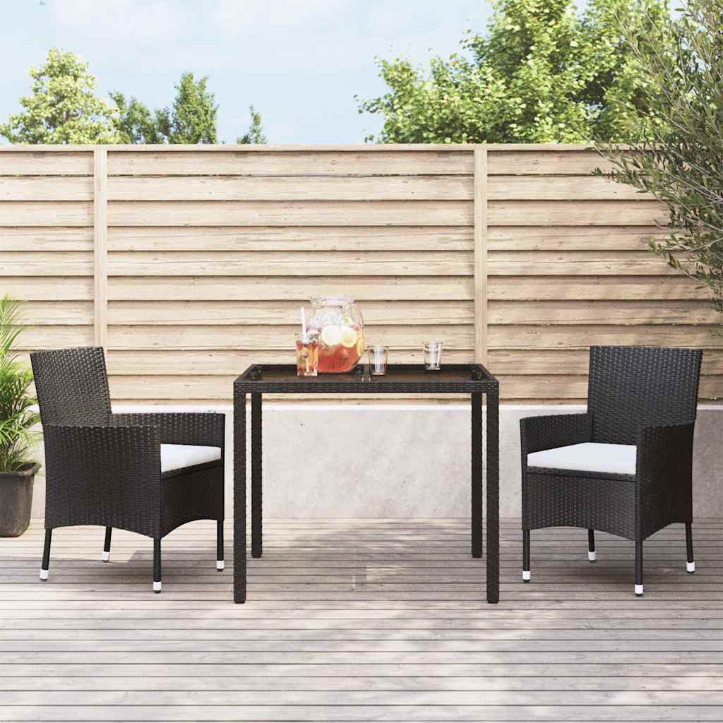 Vidaxl tuinstoelen met kussens 2 st. zwart poly rattan
