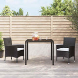 Vidaxl tuinstoelen met kussens 2 st. zwart poly rattan