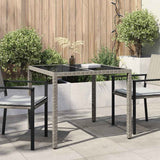 Vidaxl tuinstafel grijs 90 x 90 x 75 cm poly rattan