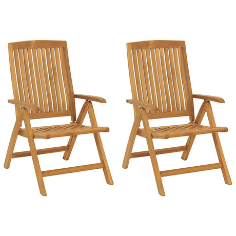 Vidaxl verstelbare klapstoelen, 2 stuks, massief teakhout
