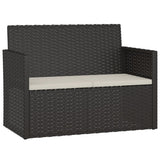 Vidaxl tuinbank met kussens 105 cm poly rattan zwart