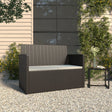 Vidaxl tuinbank met kussens 105 cm poly rattan zwart