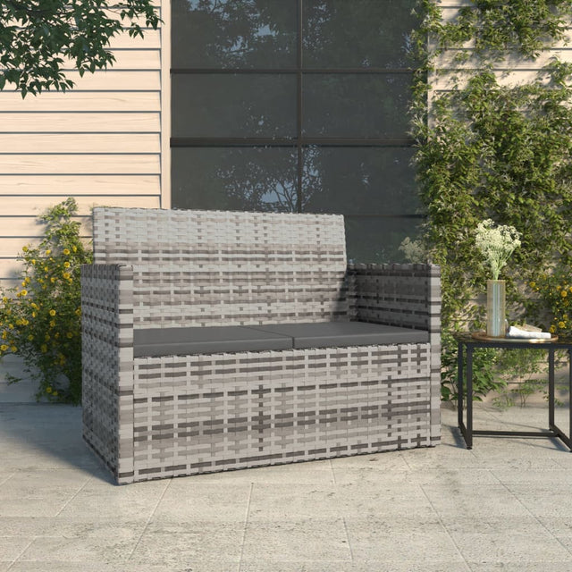Vidaxl tuinbank met kussens 105 cm poly rattan grijs