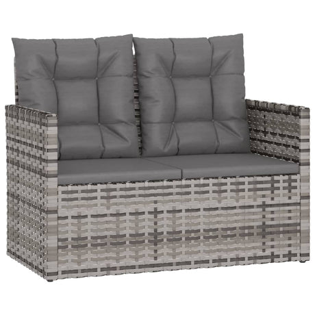 Vidaxl tuinbank met kussens 105 cm poly rattan grijs
