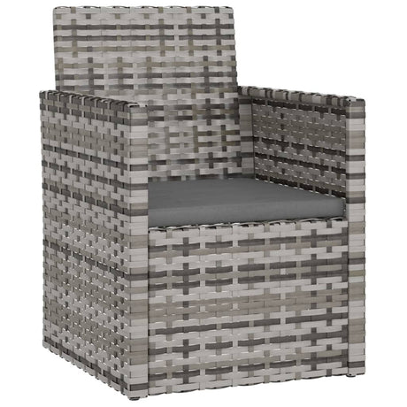 Vidaxl tuinstoel met kussens poly rattan grijs