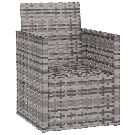 Vidaxl tuinstoel met kussens poly rattan grijs
