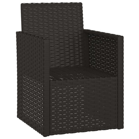 Vidaxl tuinstoel met kussens poly rattan zwart