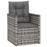 Vidaxl tuinstoel met kussens poly rattan grijs