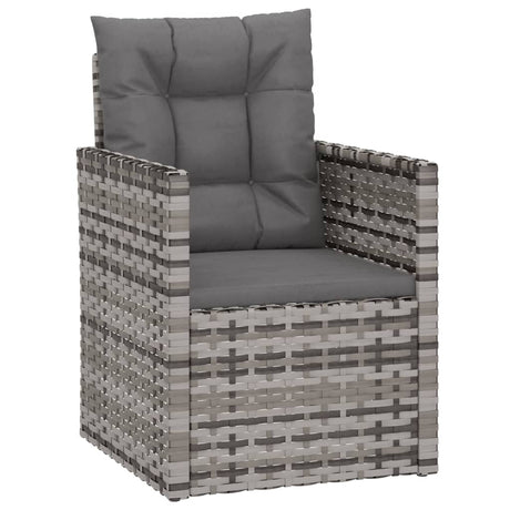 Vidaxl tuinstoel met kussens poly rattan grijs