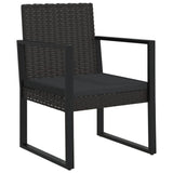 Vidaxl tuinstoel met kussen poly rattan zwart