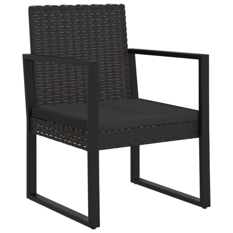 Vidaxl tuinstoel met kussen poly rattan zwart
