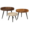 Vidaxl salontafels 3 st rond massief mangohout
