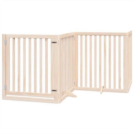 Składana bramka dla psa Vidaxx z drzwiami 4 panele, drewno topolowe 320 cm