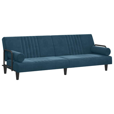 Vidaxl slaapbank met armleuningen fluweel blauw