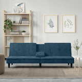 Vidaxl slaapbank met bekerhouders fluweel blauw