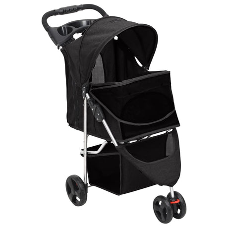 Vidaxl Dog Car składany 80x46x98 CM Oxford Tkanina Czarna