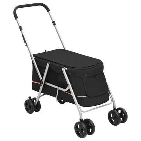 Vidaxl Dog Car składany 100x49x96 cm lniany kurz czarny