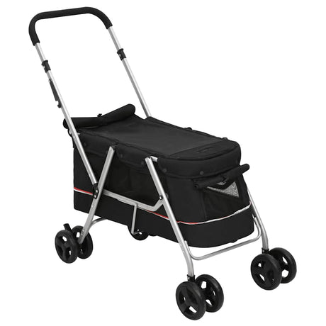 Vidaxl Dog Car składany 100x49x96 cm lniany kurz czarny