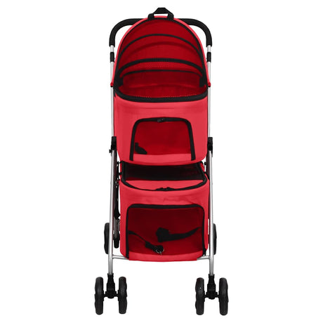 Vidaxl Dog Car Soldable 83X48X97 CM Oxford Fabric Red