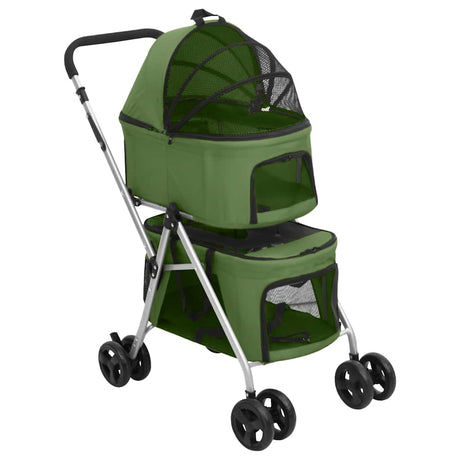 VIDAXL Dog Car 2-Wayer Folbleble 83x48x97 CM Oxford Tabiln Green