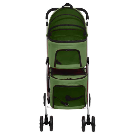 VIDAXL Dog Car 2-Wayer Folbleble 83x48x97 CM Oxford Tabiln Green