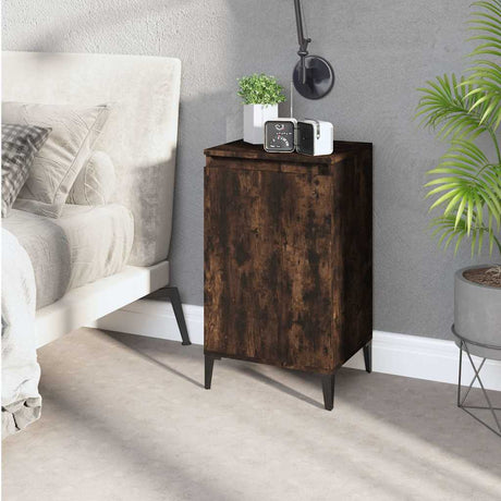 Vidaxl nachtkastje 40x35x70 cm bewerkt hout gerookt eikenkleurig