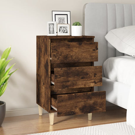 Vidaxl nachtkastje 40x35x70 cm bewerkt hout gerookt eikenkleurig