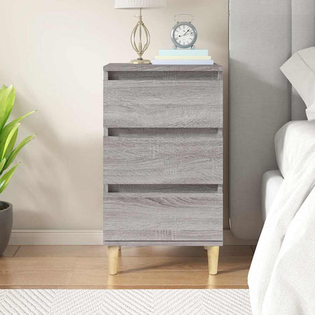 Vidaxl nachtkastje 40x35x70 cm bewerkt hout grijs sonoma eikenkleurig