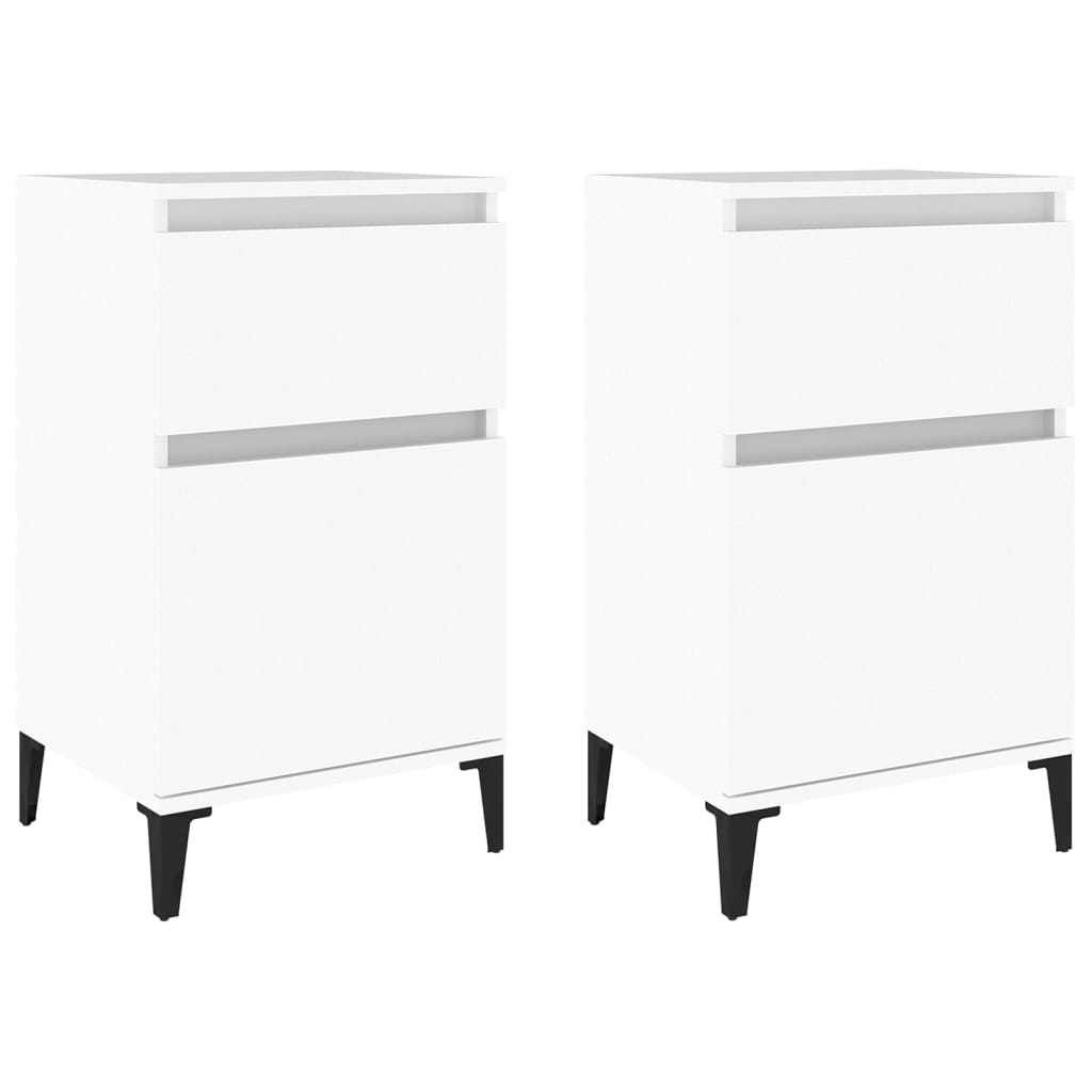 Vidaxl nachtkastjes 2 st 40x35x70 cm wit