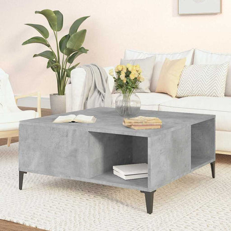 Vidaxl salontafel 80x80x36,5 cm bewerkt hout betongrijs