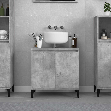 Vidaxl wastafelkast 58x33x60 cm bewerkt hout betongrijs