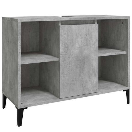 Vidaxl wastafelkast 80x33x60 cm bewerkt hout betongrijs