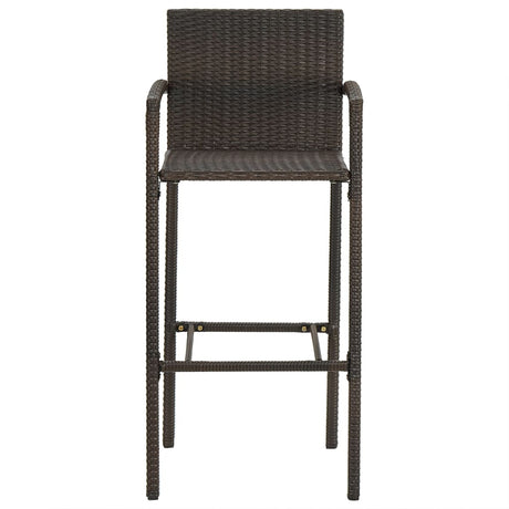 Vidaxl barkrukken 2 st poly rattan bruin