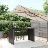 Vidaxl bartafel met glazen blad 185x80x110 cm poly rattan zwart