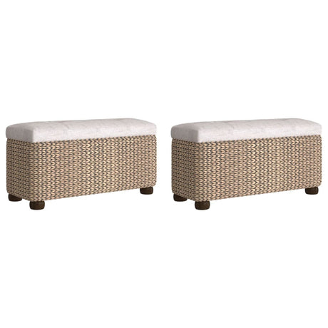 Vidaxl opbergbankjes 2 st met grijs kussen 69 cm kattenstaart