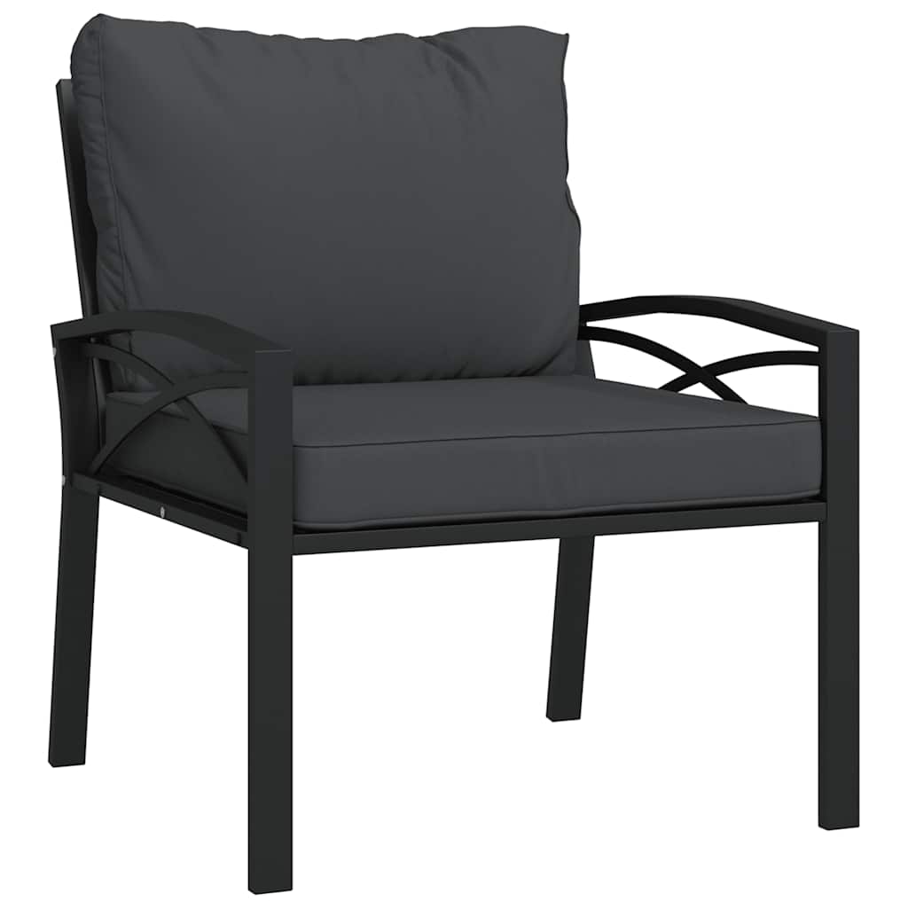 Vidaxl tuinstoel met grijze kussens 68x76x79 cm staal