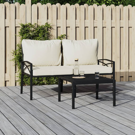 Vidaxl tuinstoelen met zandkleurige kussens 2 st 62x75x79 cm staal