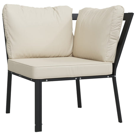 Vidaxl tuinstoel met zandkleurige kussens 76x76x79 cm staal