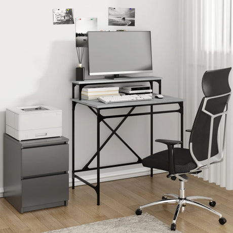Vidaxl bureau 80x50x90 cm bewerkt hout en ijzer grijs sonoma eiken
