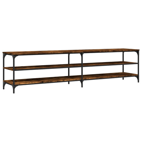 Vidaxl tv-meubel 200x30x50 cm bewerkt hout metaal gerookt eikenkleurig