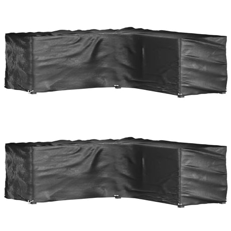 Vidaxl tuinmeubelhoezen l-vormig 2 st 16 oogjes 285x285x90 cm