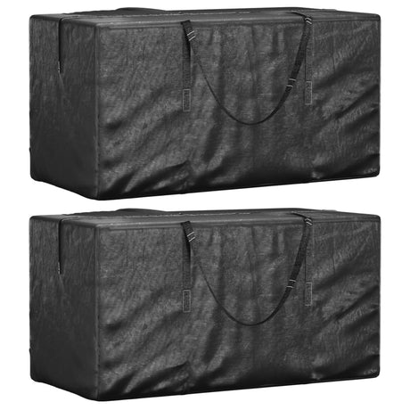 Vidaxl opbergtassen tuinkussens 2 st 150x75x75 cm polyetheen zwart